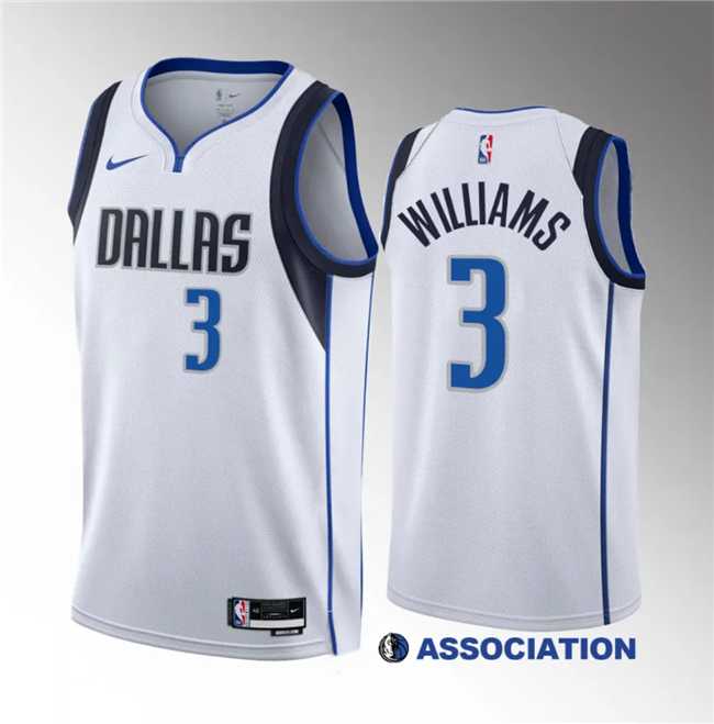 Mens Dallas Mavericks #3 Grant Williams White Association Edition Stitched Basketball Jersey Dzhi->dallas mavericks->NBA Jersey